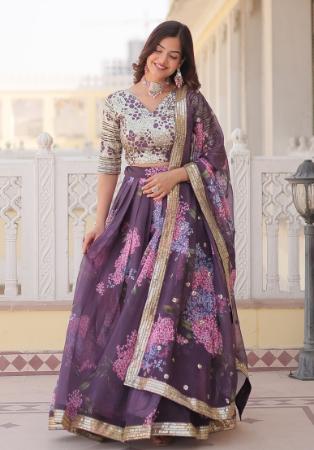 Picture of Shapely Georgette Dim Gray Lehenga Choli