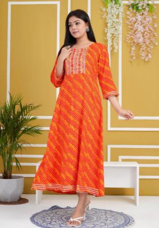 Picture of Beauteous Rayon & Cotton Tomato Kurtis And Tunic