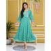 Picture of Rayon & Cotton Medium Aqua Marine Kurtis And Tunic