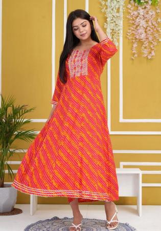 Picture of Pleasing Rayon & Cotton Light Pink Kurtis And Tunic