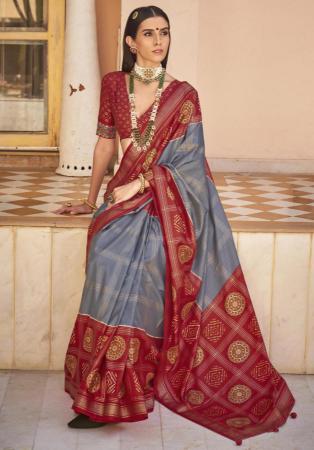 Picture of Splendid Silk Dark Slate Grey Saree