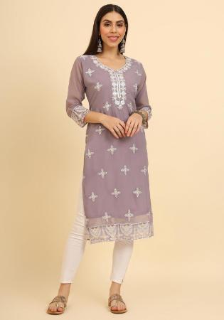 Picture of Excellent Georgette Plum Kurtis & Tunic