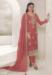 Picture of Organza Indian Red Straight Cut Salwar Kameez