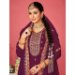 Picture of Beautiful Georgette Brown Straight Cut Salwar Kameez