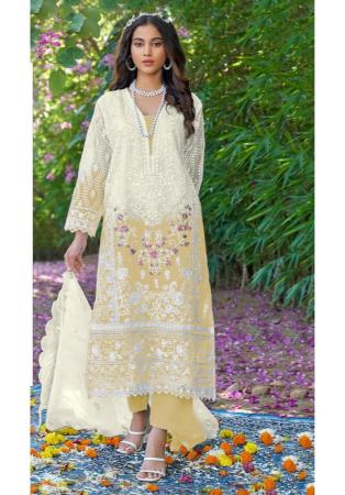 Picture of Splendid Organza White Straight Cut Salwar Kameez