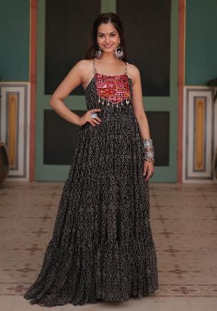 Picture of Appealing Georgette Black Readymade Gown