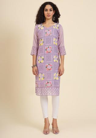 Picture of Well Formed Georgette Plum Kurtis & Tunic