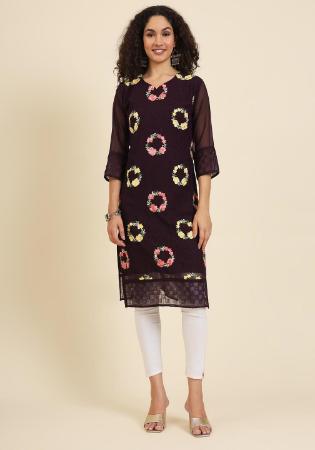 Picture of Splendid Georgette Black Kurtis & Tunic