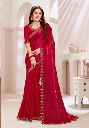 Picture of Graceful Silk Crimson Saree