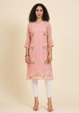 Picture of Charming Georgette Wheat Kurtis & Tunic