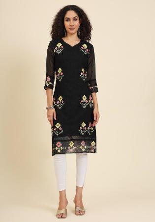 Picture of Elegant Georgette Black Kurtis & Tunic