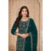 Picture of Georgette Dark Green Straight Cut Salwar Kameez