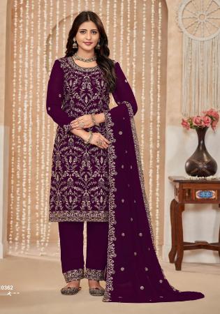 Picture of Georgette Midnight Blue Straight Cut Salwar Kameez