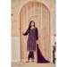 Picture of Georgette Midnight Blue Straight Cut Salwar Kameez