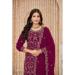 Picture of Superb Georgette Maroon Straight Cut Salwar Kameez