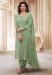 Picture of Chiffon & Silk Dark Sea Green Straight Cut Salwar Kameez