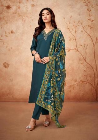 Picture of Chiffon Midnight Blue Readymade Salwar Kameez