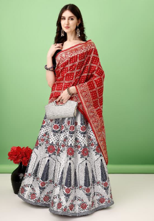 Picture of Delightful Silk Off White Lehenga Choli