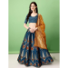 Picture of Taking Silk Midnight Blue Lehenga Choli