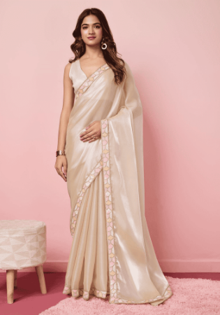 Picture of Shapely Chiffon Tan Saree