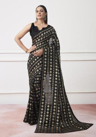 Picture of Gorgeous Georgette & Net & Organza Black Saree