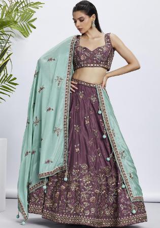 Picture of Good Looking Chiffon Dim Gray Lehenga Choli