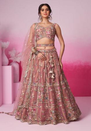 Picture of Charming Chiffon Rosy Brown Lehenga Choli