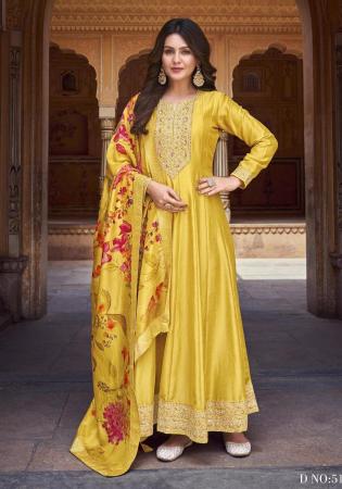 Picture of Sightly Silk Sandy Brown Anarkali Salwar Kameez