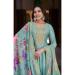 Picture of Comely Silk Cadet Blue Anarkali Salwar Kameez