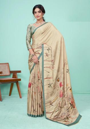 Picture of Nice Crepe & Silk Tan Saree