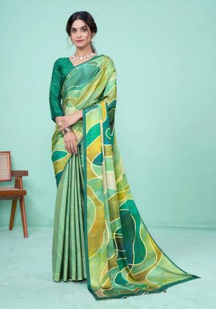 Picture of Admirable Crepe & Silk Dark Sea Green Saree