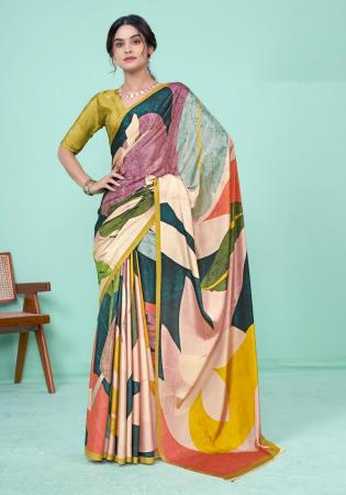 Picture of Marvelous Crepe & Silk Dark Sea Green Saree