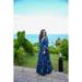 Picture of Amazing Chiffon Midnight Blue Readymade Gown