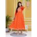 Picture of Delightful Rayon & Cotton Orange Red Kurtis And Tunic