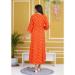 Picture of Delightful Rayon & Cotton Orange Red Kurtis And Tunic