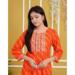 Picture of Delightful Rayon & Cotton Orange Red Kurtis And Tunic