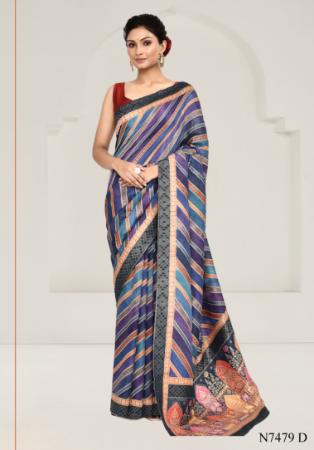 Picture of Graceful Silk Dark Slate Blue Saree