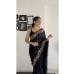 Picture of Delightful Georgette Black Saree