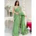 Picture of Stunning Georgette Dark Sea Green Saree