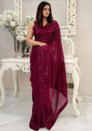 Picture of Beauteous Georgette Maroon Saree