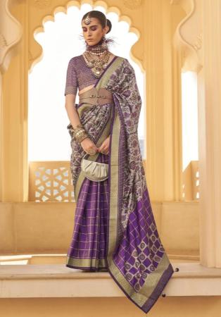 Picture of Magnificent Silk Purple Saree