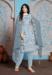 Picture of Georgette Light Steel Blue Straight Cut Salwar Kameez