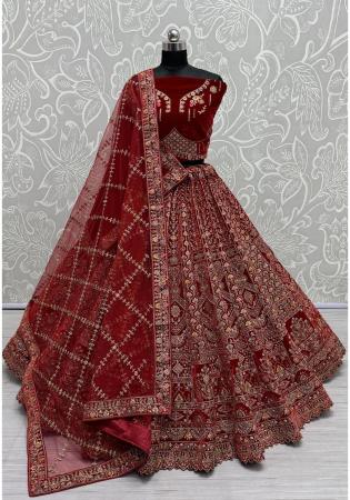 Picture of Shapely Georgette Maroon Lehenga Choli