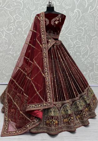 Picture of Magnificent Georgette Maroon Lehenga Choli