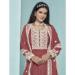 Picture of Georgette Indian Red Straight Cut Salwar Kameez