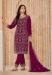 Picture of Fascinating Georgette Maroon Straight Cut Salwar Kameez