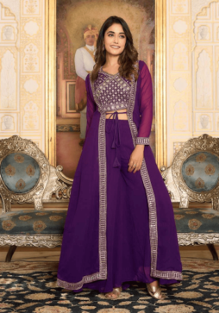 Picture of Fascinating Georgette Purple Western Dress