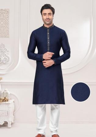 Picture of Comely Chiffon Dark Slate Blue Kurtas