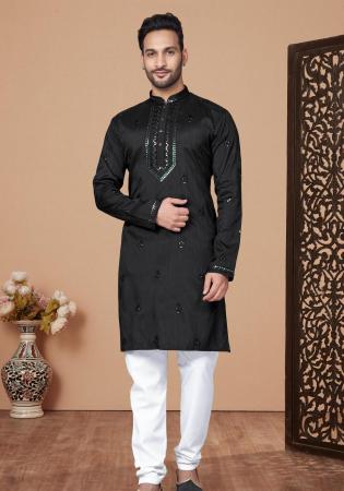 Picture of Shapely Chiffon Black Kurtas