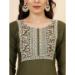 Picture of Cotton Dark Olive Green Readymade Salwar Kameez